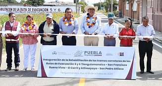 Gobernador inaugura rutas de evacuación y calles para mejorar movilidad en Puebla