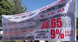 Manifestación cierra la Vía Atlixcáyotl; transportistas exigen aumento