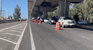 Tráfico intenso en la autopista México-Puebla por obras en el bajo-puente