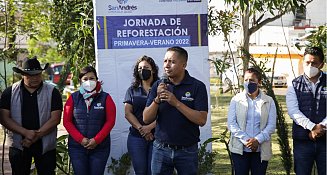En San Andrés Cholula; fueron plantados 100 árboles en una nueva Jornada de Reforestación
