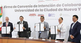 Puebla firma convenio con Universidad de Nueva York para impulsar la educación