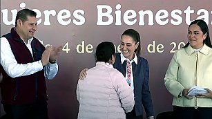 Claudia Sheinbaum lanza la Pensión Mujeres Bienestar en Puebla