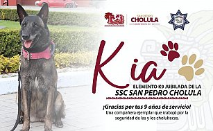 Kia, la heroína de cuatro patas de San Pedro Cholula jubilada tras nueve años de servicio