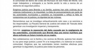 Exigen justicia por Brenda en Tlaxcala: denuncian violencia institucional