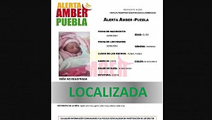 Localizan a bebé tras alerta Amber; madre habría entregado a un hombre