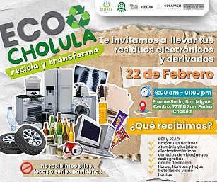 SOSAPACH se une a la jornada Ecocholula para promover el reciclaje y la conservación del agua