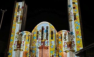 Vive la magia de Huamantla: ¡Videomapping en la Basílica de Nuestra Señora de la Caridad!