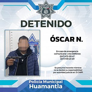 Detienen a hombre armado en Huamantla: Operativos fortalecen la seguridad de la comunidad