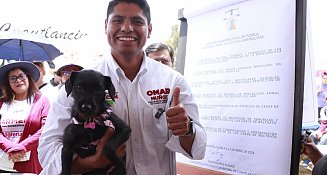 Omar Muñoz se compromete con la protección animal en Cuautlancingo