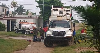 Explosión en camión de basura en Coatzacoalcos deja dos empleados heridos