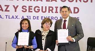 Gobernadores de Tlaxcala y Puebla firman convenio para fortalecer la seguridad