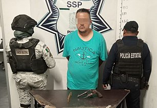 Detienen a "El Casper" en Chietla por posesión ilegal de arma de fuego