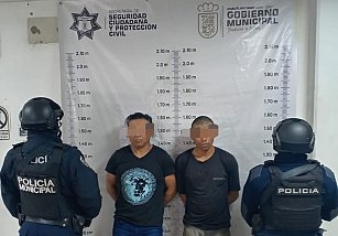 SSCYPC de Cuautlancingo detiene a dos hombres por supuesto robo de vehículo