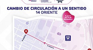 ¡Atención! Cambio de circulación en la calle 14 Oriente de San Andrés Cholula