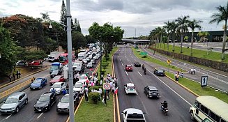 Protesta del Poder Judicial Federal bloquea carretera Xalapa-Veracruz