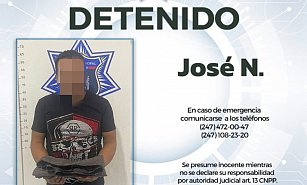 Detiene policía de Huamantla a hombre por robo en tienda de conveniencia