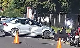 Accidente en San Pedro Tlalcuapan deja a motociclista herido y causa tráfico