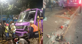 Camión de la Ruta 111 pierde el control y deja cinco lesionados en Coyoacán