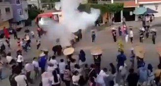 Explosión de pirotecnia en procesión religiosa deja 6 heridos en Puebla