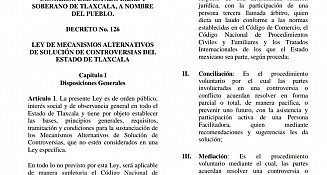 Nueva ley en Tlaxcala facilita la resolución pacífica de conflictos sin tribunales