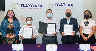 Firman convenio ICATLAX, IEM y CMIC en materia de capacitación