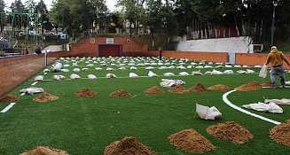 Renovación del Parque Hundido en Tlaxcala: ¡Nueva cancha de fútbol para todos!