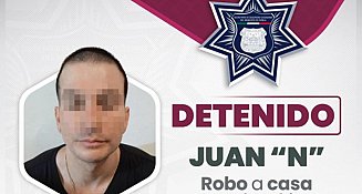 Detienen a Juan “N.” en intento de robo a casa en Puebla, SSC actúa rápido