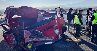 Choque múltiple en Libramiento Tlaxcala deja un herido y daños materiales