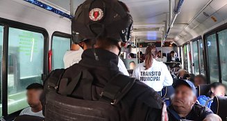 Fortalecen seguridad en transporte público de Cholula a través del operativo #PasajeroSeguro