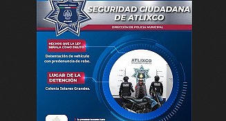 Respuesta inmediata permite recuperar motocicleta robada en Atlixco
