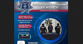 Detienen a hombre armado con posible cristal en San Diego Acapulco, Atlixco