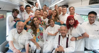 AMLO y Claudia Sheinbaum inauguran el lujoso Tren P’atal en la Ruta del Tren Maya