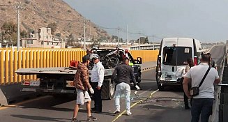 Motociclista muere tras chocar contra combi en la México-Puebla