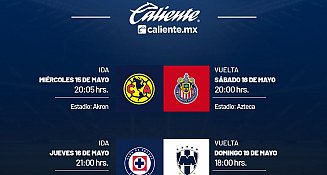 Horarios y días de las Semifinales de la Liga MX