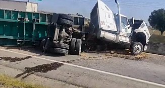 Accidente de tráiler en Apizaco-Calpulalpan