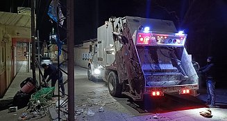 Ayuntamiento de San Pedro Cholula implementa recorrido nocturno de recolección de basura 