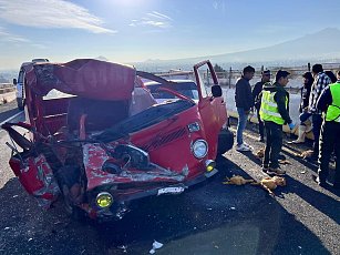 Choque múltiple en Libramiento Tlaxcala deja un herido y daños materiales