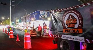 Pepe Chedraui supervisa el bacheo nocturno para mejorar vialidades en Puebla