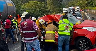 Grave accidente en México-Tuxpan: tres muertos y un herido en carambola