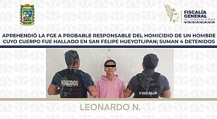 Detienen en Puebla a presunto homicida de hombre hallado en la vía pública