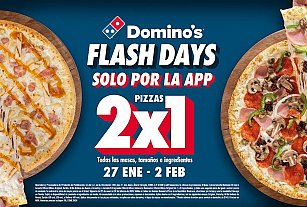  ¡No te pierdas el 2x1 de Domino’s! Flash Days hasta el 2 de febrero