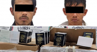 Detienen a sujetos que trasladaban mil 328 libretas para pasaportes 