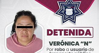 Detienen a presunta carterista de la banda "El Coronel" en unidad RUTA