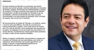 "Mal interpretado y sacado de contexto" se dice empresario por burlarse de Tlaxcala 