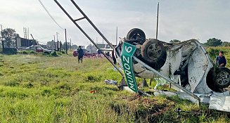 Volcadura en la carretera Apizaco-Muñoz dejó una mujer sin vida