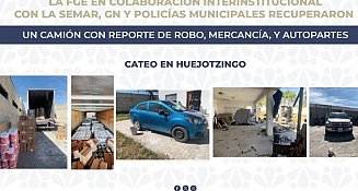 Recuperan camión robado y mercancía en Huejotzingo tras operativo conjunto