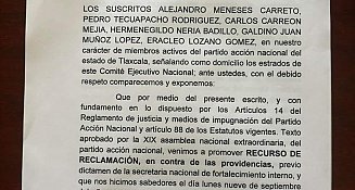 Impugnan convocatoria para renovar dirigencia del PAN en Tlaxcala