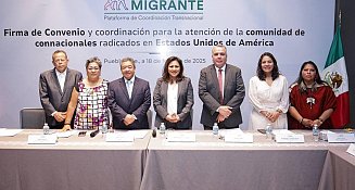 Firman convenio en San Andrés Cholula para apoyar a migrantes poblanos en EE.UU.