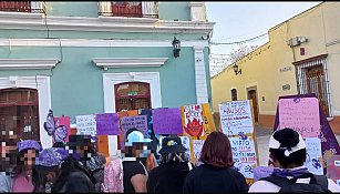 8M: En Huamantla protestan contra ayuntamiento