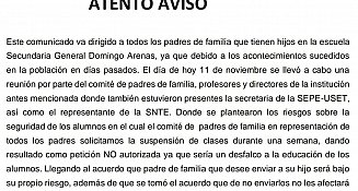 Suspenden clases en escuelas de Ixtacuixtla por fallecimiento de individuo vinculado a actividades ilícitas